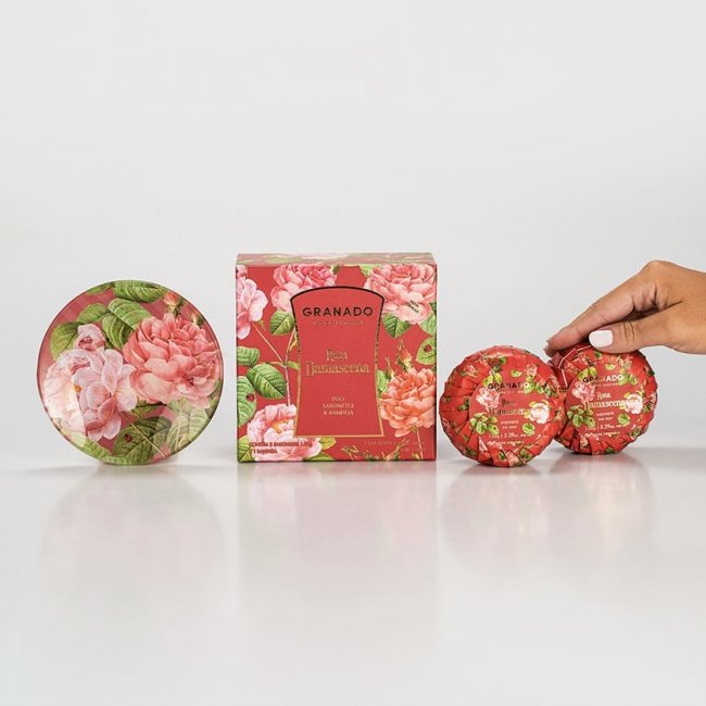 Coffret de Savons et Porte Savons - Rosa Damascena